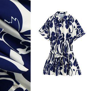 Tie-waist Floral Print Mini Dress