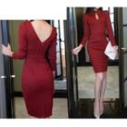 Open Back Long-sleeve Dress