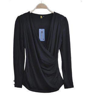 Long-sleeve Wrap-front Top