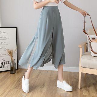 High-waist Layered Split Pants