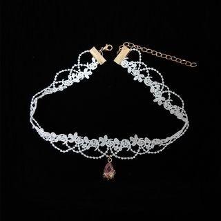 Alloy Pendant Lace Choker