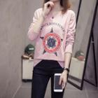 Long-sleeve Printed Lettering T-shirt