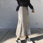 Sequin Slit Midi Skirt