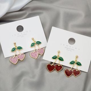 Cherry Heart Alloy Dangle Earring