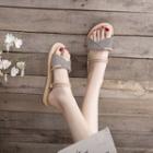 Two-way Gingham Slide Sandals