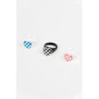 Checkered Heart Acrylic Ring