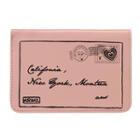 Letter Embroidered Wallet Pink - One Size