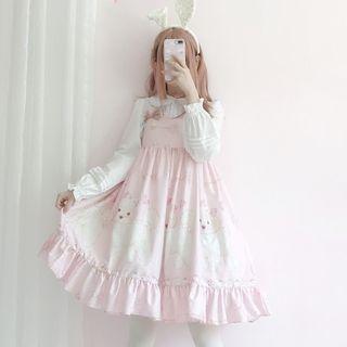 Sleeveless Dog Ruffle A-line Dress