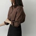 Pocket-detail Cotton Blouse