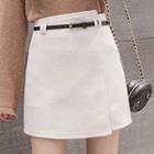Asymmetrical A-line Mini Skirt With Belt