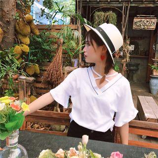 Cross Strap Short Sleeve Top