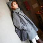 Raglan-sleeve Double-breasted Coat