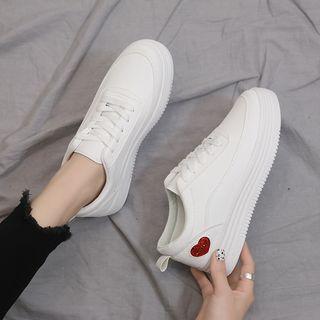 Sequined Heart Platform Sneakers