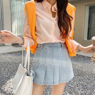 Cotton Stripe Basic Shirt