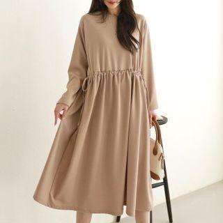 Tie-side Flared Midi Dress