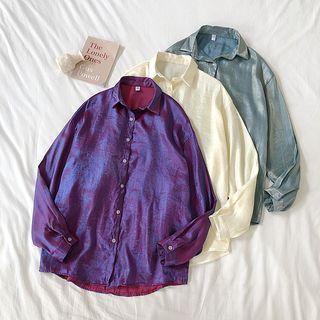 Satin Long-sleeve Loose-fit Shirt