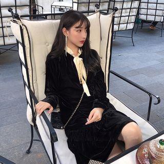 Bow Long Sleeve Shirtdress