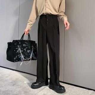 Button-up Straight Leg Pants
