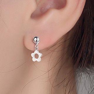 Flower Alloy Dangle Earring 1 Pair - Silver - One Size