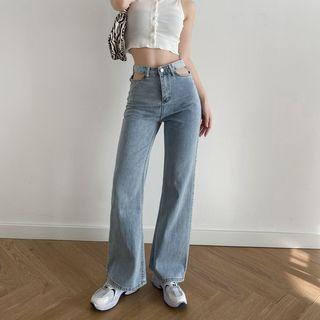 Straight-fit Cut Out Jeans