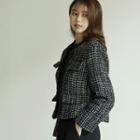 Faux-fur Trim Wool Blend Tweed Jacket