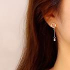 Asymmetrical Rhinestone Drop Earring With Gift Box - 1 Pair - Silver - One Size