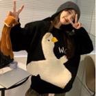 Cartoon Goose Embroidered Sweater