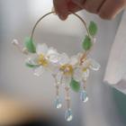Flower Freshwater Pearl Hair Stick 1pc - Gold & White & Yellow - One Size