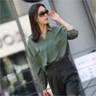 Open-front Flap-detail Top