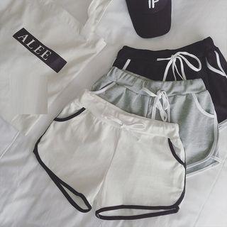 Drawstring Piped Shorts