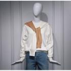 Two-tone Sweater / Straight Leg Jeans