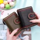 Contrast Trim Embroidered Wallet