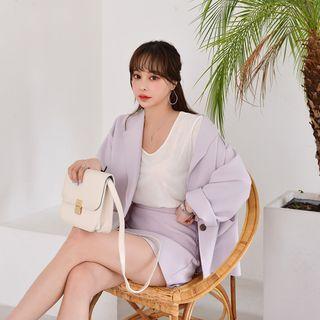 Single-breasted Loose-fit Blazer Violet - One Size