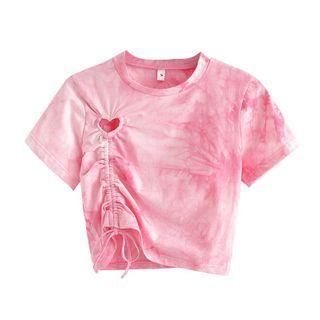 Dye Print Drawstring Short-sleeve T-shirt