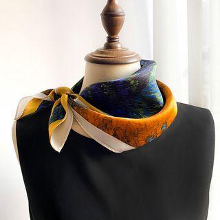 Print Silk Scarf Yellow & Orange - One Size