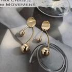 Metal Ball Earring 1 Pair - Gold - One Size