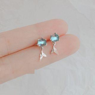 925 Sterling Silver Fish Tail Earrings Silver - One Size