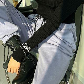 Drawstring Smiley-tag Jogger Pants