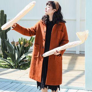 Pocket-detail Buttoned Coat