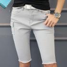 Pocket-detail Frayed-hem Shorts