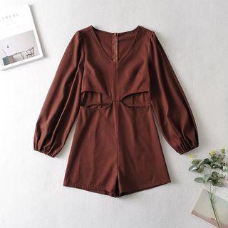 Long-sleeve Cut-out Romper