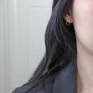 Faux Pearl Hoop Earring 1 Pair - S925 Silver Needle - As Shown In Figure - One Size