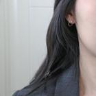 Faux Pearl Hoop Earring 1 Pair - S925 Silver Needle - As Shown In Figure - One Size