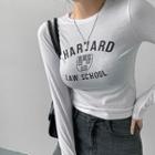 Letter Slim-fit Cropped T-shirt