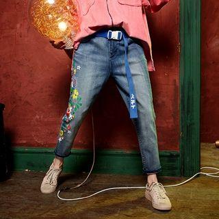 Washed Printed Jeans