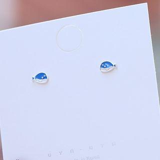 Whale Stud Earring 1 Pair - Dolphin - One Size