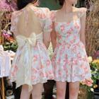 Sleeveless / Short-sleeve Floral A-line Dress