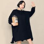Slit-side Ruffle-hem Pullover Dress