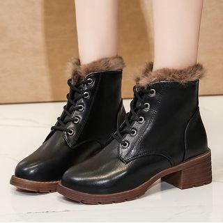 Fleece Lined Lace-up Ankle Boots