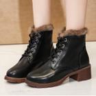 Fleece Lined Lace-up Ankle Boots